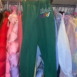 green kodak sweatpants xs